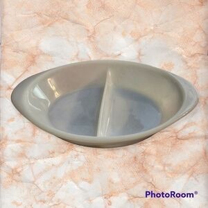 3/$30 GLASBAKE Vintage Milk Glass Divided Baking Dish